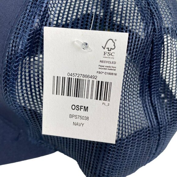 Bass Pro Shops Navy Blue Printed Logo Trucker Mesh Hat Snapback Closure NEW - Picture 8 of 9